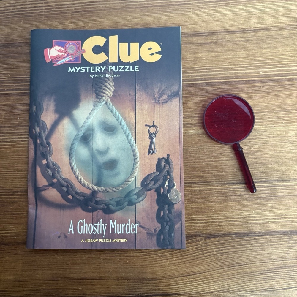 1996 Clue Mystery Puzzle A Ghostly Murder 500 Pc Complete w/ Book & Magnifier - Picture 2 of 8